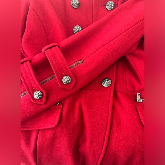Vintage Guess Los Angeles Red Button Up Wool Blend Peacoat Size M - Picture 14 of 16